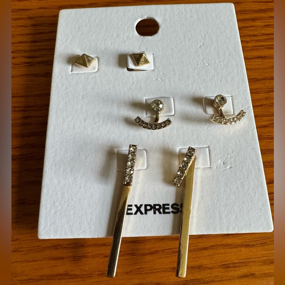 NWT Express 3-pack Earrings Gold